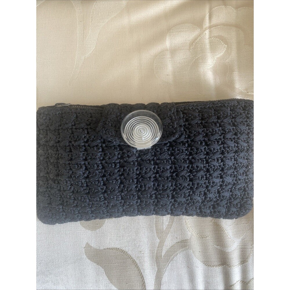 1940’s Knitted/Crochet Clutch Bag Carved Lucite clasp